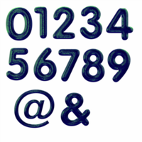 Black with green shine numbers png
