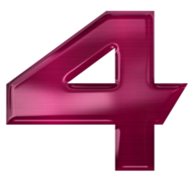 Metallic purple number png