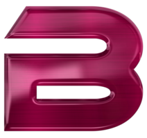 Metallic purple alphabet letter B png