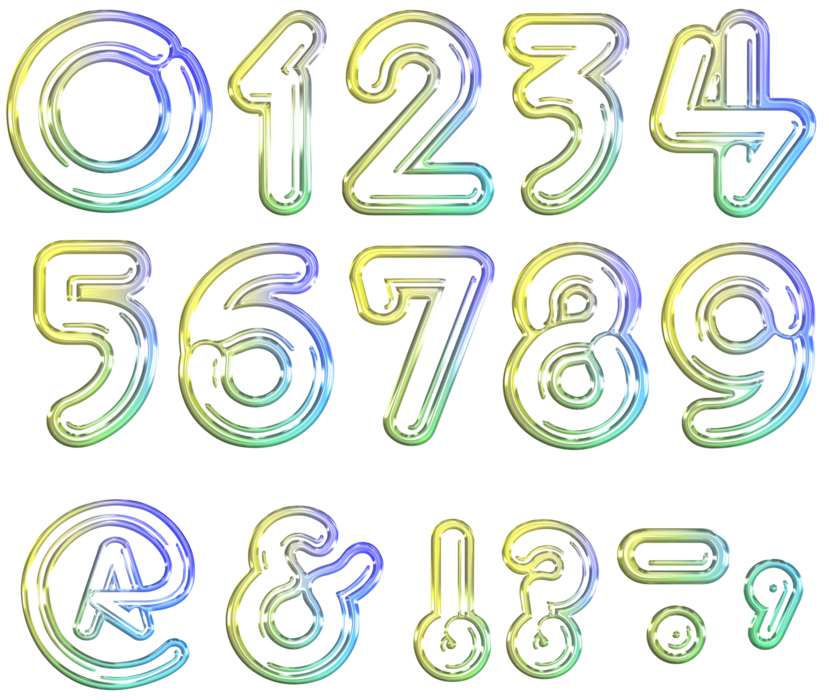 Neon Numbers PNGs for Free Download