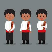 Dominican Character with Various Expression vector