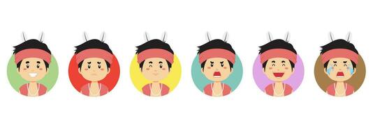 Central Kalimantan Avatar with Various Expression vector