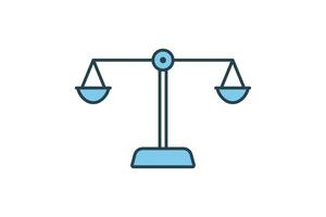Balance or scales icon. Icon related to option or argument. icon suitable for web site design, app, user interfaces, printable etc. Flat line icon style. Simple vector design editable