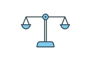 Balance or scales icon. Icon related to option or argument. icon suitable for web site design, app, user interfaces, printable etc. Flat line icon style. Simple vector design editable