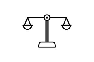 Balance or scales icon. Icon related to option or argument. icon suitable for web site design, app, user interfaces, printable etc. Line icon style. Simple vector design editable