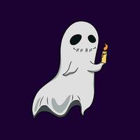 Cute Halloween illustration with a funny ghost vector