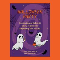 Cute Halloween flyer party invitation vector