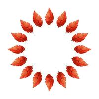 Autumnal round frame. Wreath of autumn leaves. Fall of the leaves. Vector illustration. Design element for poster, web, flyers, invitation, postcard, Happy Thanksgiving day, wedding. Place for text.