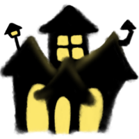 haunted house on transparent background png