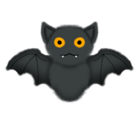 a bat with yellow eyes on transparent background png