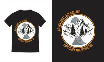 cámping excursionismo naturaleza montaña camiseta diseño vector