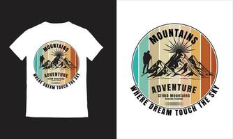 excursionismo aventuras diseño camiseta vector