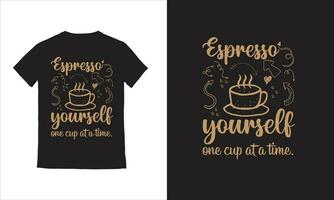 café camiseta diseño tipografía café taza camiseta vector plantilla,