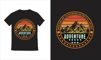 excursionismo aventuras diseño camiseta vector