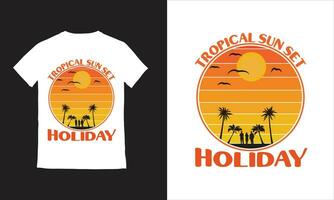 verano paraíso playa camiseta diseño, vector