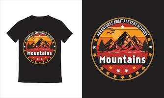 Hiking  adventure design T-shirt vector