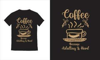 café camiseta diseño tipografía café taza camiseta vector plantilla,