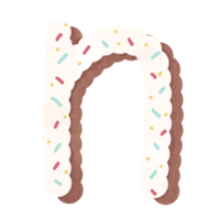 Alphabet cartoon sweet candy bakery png