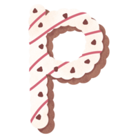 Alphabet cartoon sweet candy bakery png