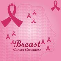 Breast Cancer Awareness Month with pink ribbon. Think pink vector