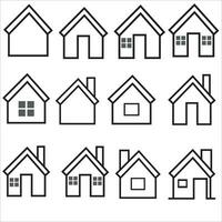 house and building icon set. for Real estate. Flat style houses symbols for apps and websites on white background vector