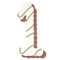 Numbers cartoon sweet candy bakery png
