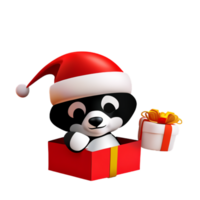 Panda Cute christmas AI Generative png