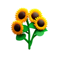 tournesol floral feuille ai génératif png