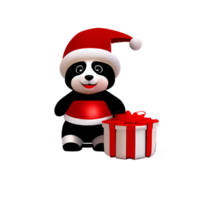 panda schattig Kerstmis ai generatief png