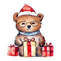 Urso fofa Natal ai generativo png