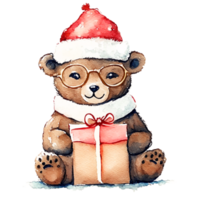 Bear Cute christmas AI Generative png