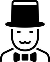 solid icon for gentleman vector