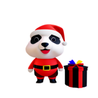 Panda mignonne Noël ai génératif png