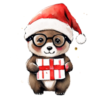 Panda Cute Christmas AI Generative png