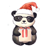 panda schattig Kerstmis ai generatief png