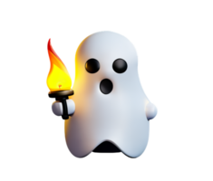 fantasma fofa tocha ai generativo png