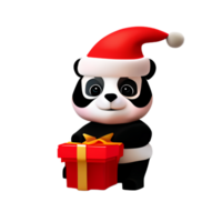 Panda mignonne Noël ai génératif png