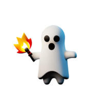 fantasma fofa tocha ai generativo png