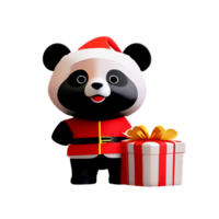 Panda Cute christmas AI Generative png