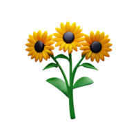 Sunflower Floral leaf AI Generative png