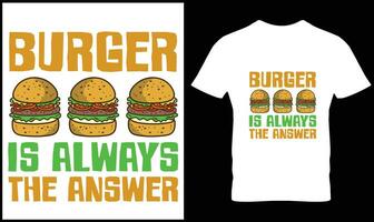 Burger t-shirt design vector graphic.