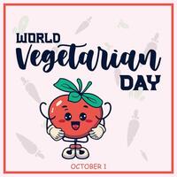 World Vegetarian Day. World Vegetarian Day is observed annually around the planet on October 1. world vegetarian day banner design. poster, banner, cover, latter, page, vector, flyer, brushier photo