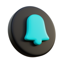 Bell 3D Icon on black circle. png
