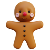 mignonne Noël biscuit 3d rendre. png