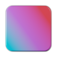 Square shape, red blue gradient 3d rendering. png