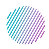 Circle shape, red blue gradient 3d rendering. png