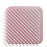 Square shape, pink gradient 3d rendering. png