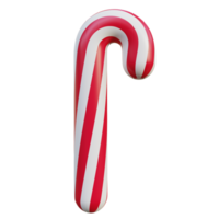 Candy cane red and white 3d render. png