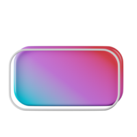 Rectangle shape, red blue gradient 3d rendering. png