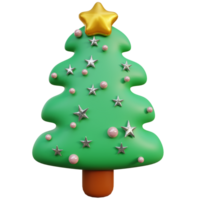 Christmas tree with decoration 3d render. png